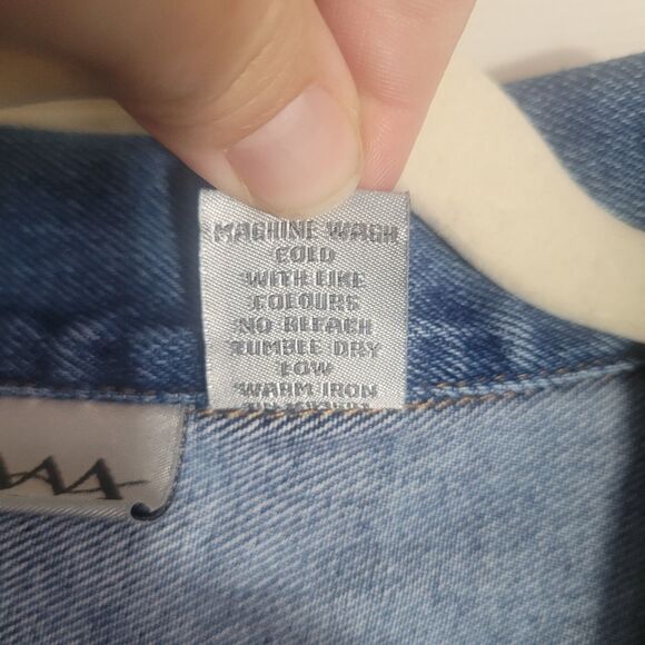 White Mountain Traders Denim Chore Coat Women's 6X Blue Embroidered Cotton READ - Picture 7 of 11